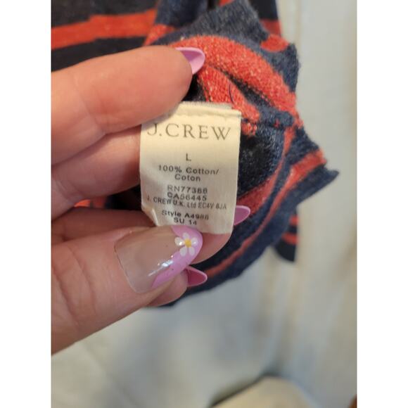 JCREW‎ Large Men's Blue Dark Orange Heathered Slub Cotton Sweater Retro Academia - Picture 4 of 4